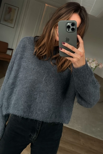 American Vintage, TYJ18A cropped strik, Foggy melange